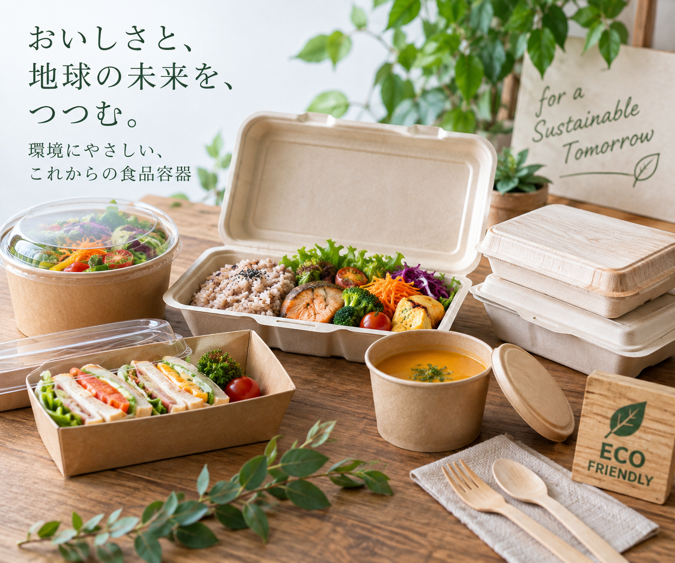 環境にやさしい食品容器とテイクアウト料理
